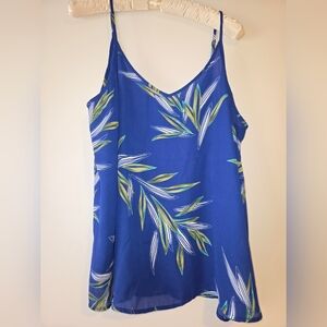 Apt. 9 Royal Blue Tropical Leaf Print Camisole